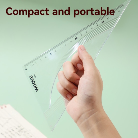 Kolmnurk DELI Woove 60°/18cm, läbipaistev