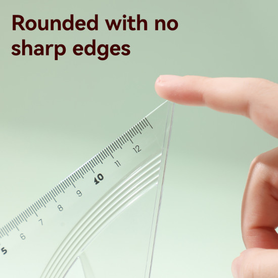 Kolmnurk DELI Woove 60°/18cm, läbipaistev