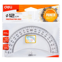 Транспортир DELI EG10212 180° прозрачный 12см