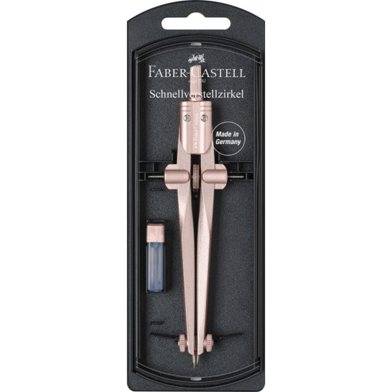 Циркуль Faber-Castell Stream, быстрозажимной, розовое золото