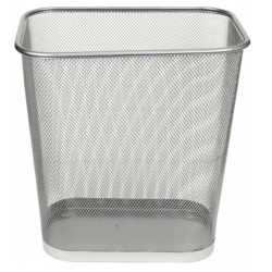 Metāla papīrgrozs 15l, izmērs 28x28x30 cm, sudraba